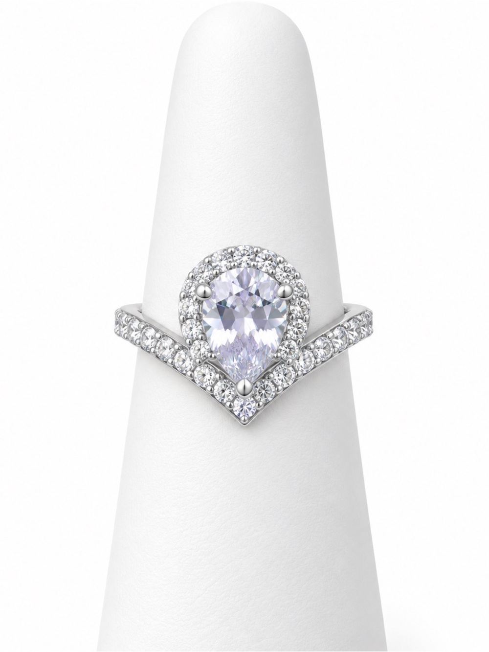 Pear cubic zirconia ring size 5.75